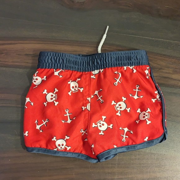 Koala Baby Swim Trunks Anchors & Skulls Drawstring Elastic Waistban 3M EUC - Picture 3 of 4